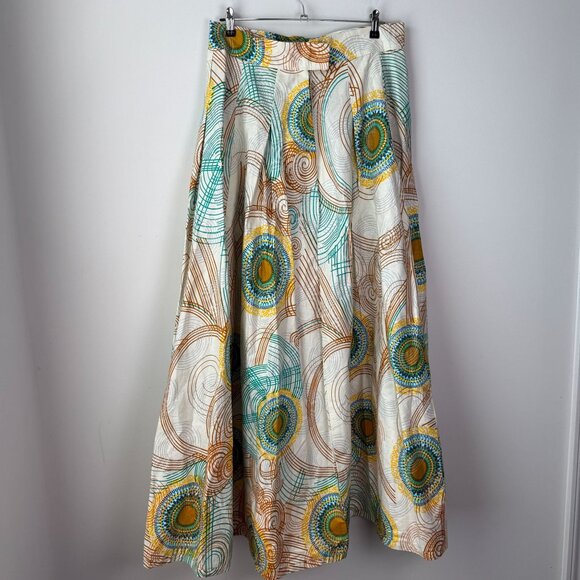 Francis + Benedict Skirt NWOT Shine Maxi 100% Cotton African Wax Print Sz M - Picture 4 of 9